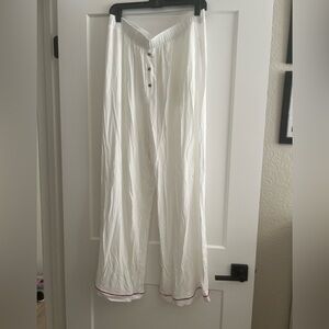 White Wide-Leg Pajamas